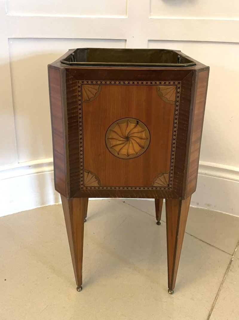 Antique George III Quality Satinwood Inlaid Freestanding Champagne/Wine Cooler - Image 7